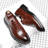 Zingj Men's Korean Version Fashion Shoes Business Dress Pointed Breathable Young British Casual Leather Shoes
