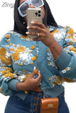 Print Casual Loose Jacket Woman Jacket Bomber Jacket Women Colorblock Coat Women Winter Spring Autumn New Sports
