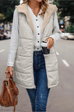 New Solid-Color Hooded Cotton Vest Wears Both Sides Of The Warm Cardigan Wind