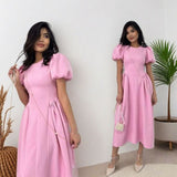 Women's Clothing 2025 Autumn New Bubble Sleeve With Fashion Temperament Dress Dress