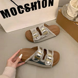 Tuxedo Women's Summer Wear 2025 New Belt Buckle Boken Shoes Holiday Beach