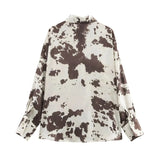 Women's INS Explosion Animal Printed Shirt + With Belt Silk Styt Dress