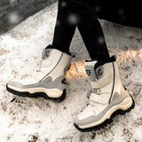New Fashion Snow Boots Women's Cylinder Plus Velvet Thick To Keep Warm Northeast Large-Size Outdoor Skiing Fashion Cotton