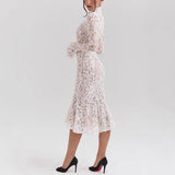 Women's New Long-Sleeved High-Collared Body Temperament Lady Dress