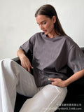 Spring And Summer New Solid Color Short-Sleeved Women Loose Large-Band Pure Cotton T-Shirt Simple