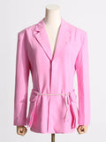 2025 New Niche Design Sense Loose Suit Coat Fashion Women Small Waist Belt