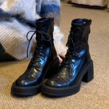 Bottom High With Martin Boots 2025 Autumn And Winter New Temperament Splendent Skin Boots Retro Zipper To Increase Short