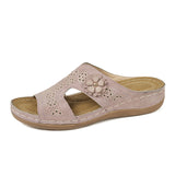 Asia Large-Size Hollow Flowers Thick Bottom Slippers Female Font And Beach Cool Slippers