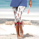 Outerwear Bottoming Slimming Printed Drawstring Cropped