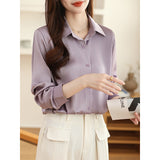 And Autumn 2025 New Advanced Sensational Anti-Floored Wrinkled-Faced Shirt For Women's French Leisure Career Commuting