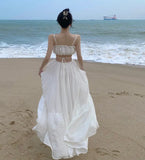 Zingj Shot Small Design New Summer New Holiday Fairy Wind Dress Strap Back Leisure Holiday Sling Dress