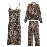 Women's 2025 Summer New Animal Prints Misty Skirt Straight Trouser Shirt