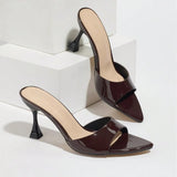 Women's High-Heeled Sandals Classic Wide-Faced With Muller Glass And Elegant High-Heeled