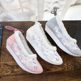 Zingj Shoes, Hanfu Shoes Ancient Style Ancient Thick Platform With Embroidered Cloth Shoes And Autumn And