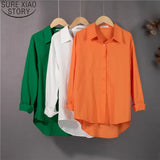 Long Sleeve Blouse Loose Clothes Button Up Shirt Women Cotton Shirts White Blouse 2023 Autumn Tops Blusa Mujer