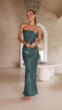 Zingj Years Ins Wind Summer Style Bright Silk Wrapped Chest Sexy Long Dress Dress