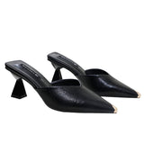 Half Slippers Women Wear Net Red Tip High Hears Thick And Cool Slippers Women 2025 Summer Heel Fashion
