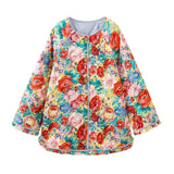 Women's Clothing 2025 Autumn Flower Print Loose Cotton Cotton Coat Women's Top