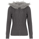 And Winter New Retro T-Necked Open Shirt Sweater Repair Hot Girl Warm Hair Hooded