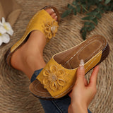 Women's Shoes 2025 Spring And Summer New Slope And Thick Bottom Fish Mouth Slippers Wearing Slippers Flowers