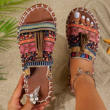 Bohemian Beach Women's Shoes In The Summer Of 2025 43-Yard Wish Large-Size Flat-Bottomed Slippers For