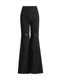 Zingj Horn Trousers 2024 Spring / Summer New High Waist Show Thin Design Sense Belt Splicing Solid Color Slim All-Match