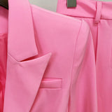 Star Professional Fashion Fashion A Buckle Button Long Suit + Small Trousers Set Two