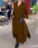 Summer New Casual Solid Color Loose Thin V Collar Long Sleeve
