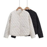 Women's Explosive Heart-Shaped Quilt Cotton Coat Women's Korean Version Of The Round-Neck Jacket Cotton