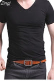 Summer Men Cotton T shirt casual short sleeve V-neck T-shirts Black White Plus Size M-XL V Neck Tops Tee Shirt Slim
