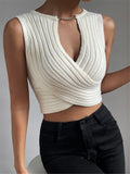 And Winter Repair Chain Decoration Design Cross-Knit Sweater Bottom