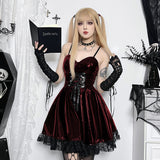 Autumn New Sexy Halter Dress Dark Death Note Leather Strap A Pendulum Dress For