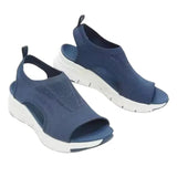 Mouth Sandals Women 2025 Summer New Net Cloth Thick Soles Of Leisure Sports Beach Shoes Flat Soles Flying