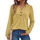 2025 Spring And Autumn Women's Long Sleeves V-Neck Shirt Home Business And Leisure Shirt