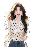 Light Luxury High-End Feel Blouse This Year's Popular White Chiffon Bow Shirt Women's Spring 2025