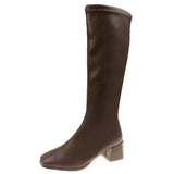 The Knee-Length Boots Woman 2025 Autumn And Winter New British Style Fashion Small Man Showing Thin And Tall And Knight Female