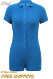 Sexy Button Romper Jumpsuit Women Tie Dye Casual Homewear Outfits Lounge Wear Pajamas Shorts Playsuit Summer