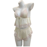 Pajamas Female Summer French Lace Lace Lace Paired Shorts Two Sets Of Ice Silk Pure Seduction Sling Strap Thin