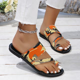 Zingj Toe Slippers Female 2024 New Camouflage Fashion Flat Casual Wear Beach Women's