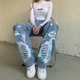 Button Loose Straight Fit Mop JeansOutfit