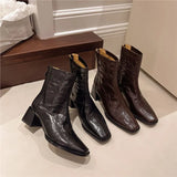 Children 2025 Autumn And Winter New French Retro Square Head Coarse Zipper Elegant And Fashion