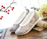 Zingj Shoes, Hanfu Shoes Ancient Style Ancient Thick Platform With Embroidered Cloth Shoes And Autumn And