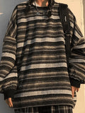 Striped Pullover Knit Sweater-Outfit