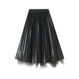 Yarn Dress Girl Spring New Nail Bead Irregular High Waist Front And Reverse Two Sides Wear Medium Long Yarn Skirt