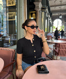 Women's INS Burst-Dress Round-Neck Fashion Knitted Short-Sleeved Short-Sleeved