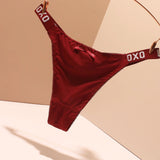Thong Trousers Women's Letter Ice Silk Without Trace 2025 New Sports Fitness Trousers Bow Shorts