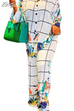 Piece Women Set Summer Autumn Long Sleeve Shirt Blouse Top And Pants Suits Outfits Fashion Office Lady Matching Sets