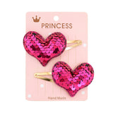 Glitter Cartoon Cartoon Love Heart Crown Hair Clips For Girls Handmade Hairpins Boutique Barrette Kids Hair