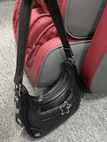 Star Embellish Pu Leather Shoulder Bag-Outfit