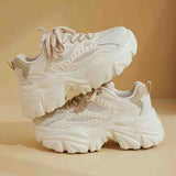 Dad Shoes Women 2025 Summer Fashion Round Head Thick Bottom Low Help Wheat Spike Sneakers Korean Version Of Casual